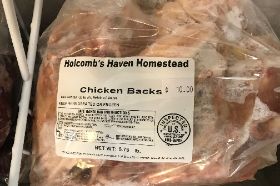 Perfect for making broth. From Holcomb's Homestead. Pasture raised and 2 or 3 per bag.